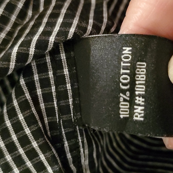 7 Diamonds Men's Black/White Plaid Button Down, Zip Down Long Sleeve - Large - Picture 9 of 9